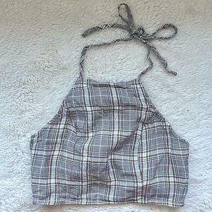 Plaid Halter Crop Top